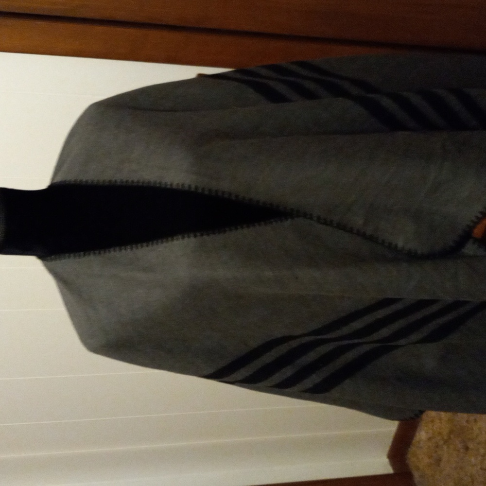 Black and gray wraparound shawl